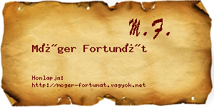 Móger Fortunát névjegykártya